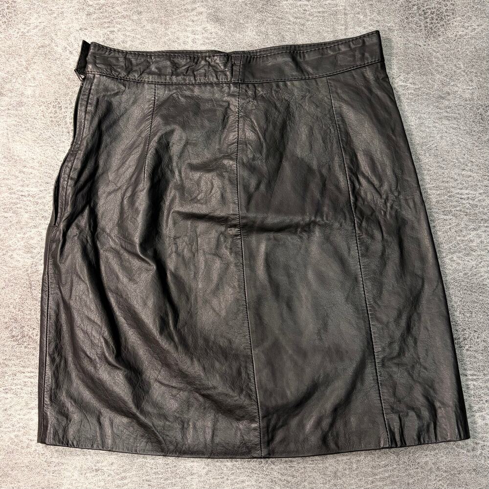 Vintage Black Bermans Leather Mini Skirt